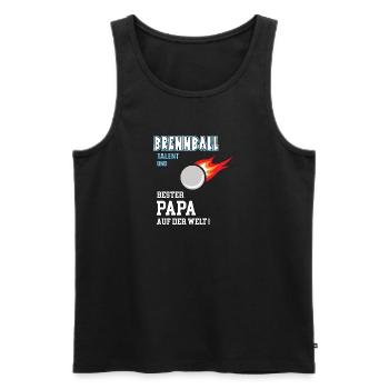 Brennball Bester Papa Vater Vatertag Geburtstag - Männer Premium Bio Tank Top - Schwarz - Vorne - Michal (187cm)
