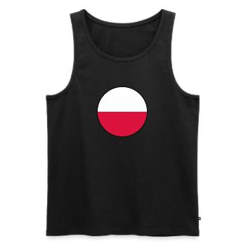 Drapeau de la Pologne bannière cool fan fan de football - Débardeur bio Premium Homme - noir - Devant - AI Model Male 178 light (178cm)
