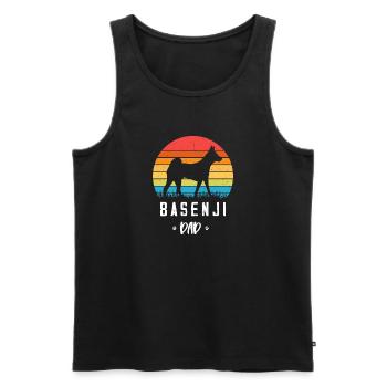 Basenji - Männer Premium Bio Tank Top - Schwarz - Vorne - AI Model Male 178 light (178cm)