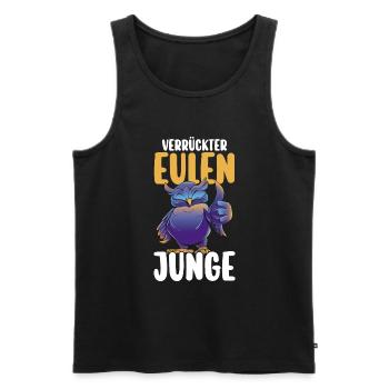 Eulen - Männer Premium Bio Tank Top - Schwarz - Vorne - AI Model Male 178 light (178cm)