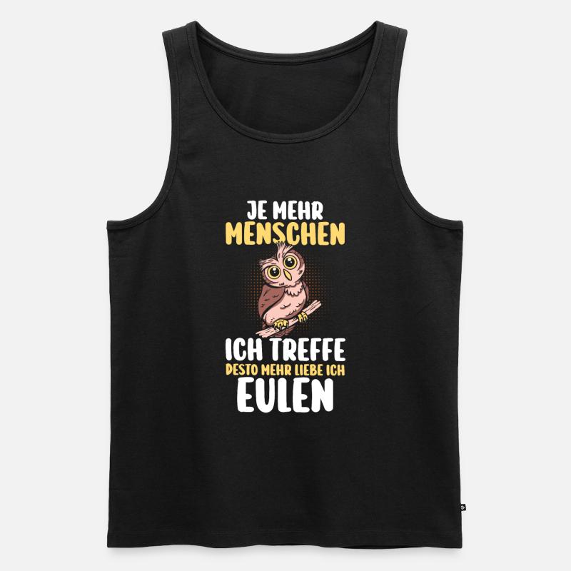 Eulen - Männer Premium Bio Tank Top - Schwarz
