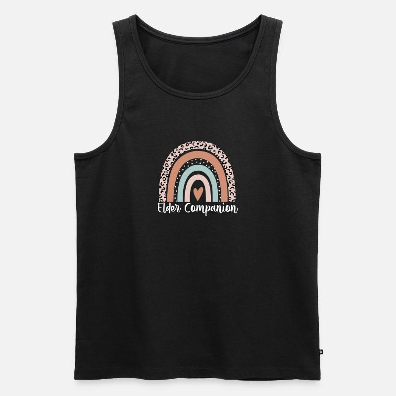 Ältester Gefährte Regenbogenleopard Lustiger Ältester - Männer Premium Bio Tank Top - Schwarz