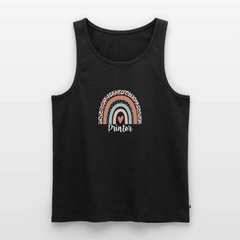 Printer Rainbow Leopard Funny Printer Appreciation Men's Premium Organic Tank Top