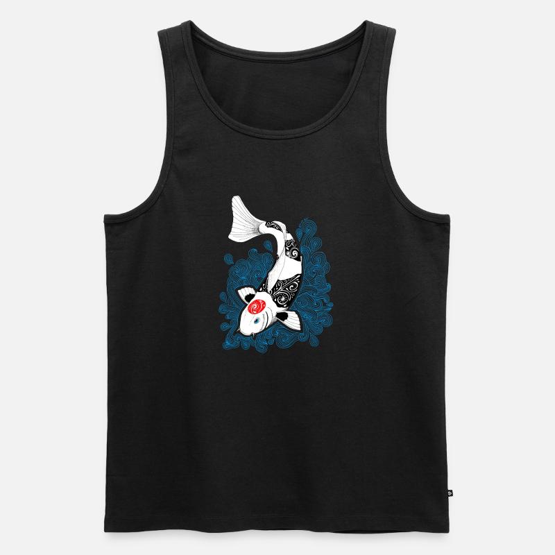 Koi Karpfen Design - Männer Premium Bio Tank Top - Schwarz