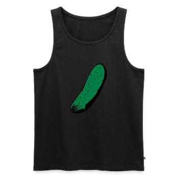 Gurke - Männer Premium Bio Tank Top - Schwarz - Vorne - AI Model Male 178 light (178cm)