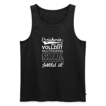 Ninja Erzieherin - Männer Premium Bio Tank Top - Schwarz - Vorne - Michal (187cm)