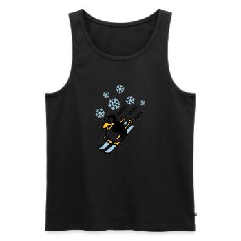 pinguin_ski_022011_d_3c - Débardeur bio Premium Homme - noir - Devant - AI Model Male 178 light (178cm)