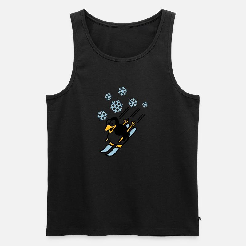 pinguin_ski_022011_d_3c - Männer Premium Bio Tank Top - Schwarz