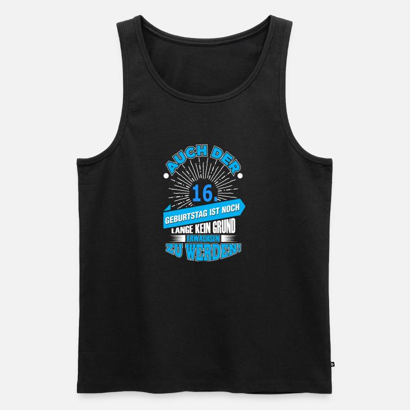 16. - Männer Premium Bio Tank Top - Schwarz
