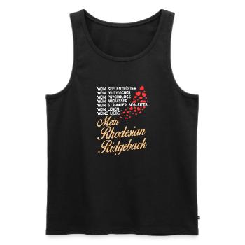 Rhodesian-Ridgeback- Mein - Männer Premium Bio Tank Top - Schwarz - Vorne - Michal (187cm)