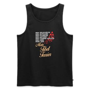 Tibet-Terrier - Mein - Männer Premium Bio Tank Top - Schwarz - Vorne - AI Model Male 178 light (178cm)
