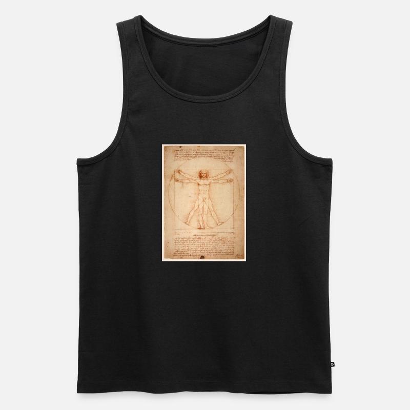 leonardo da vinci humane - Men's Premium Organic Tank Top - black