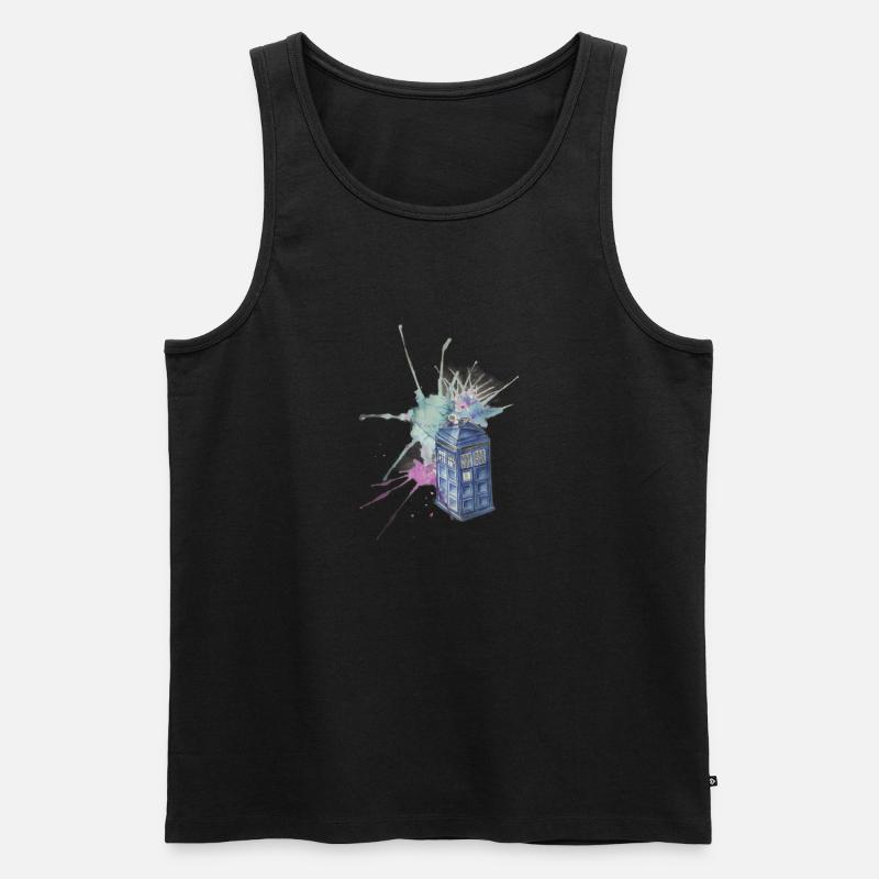 Tardis - Männer Premium Bio Tank Top - Schwarz