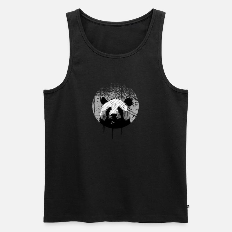 panda - Männer Premium Bio Tank Top - Schwarz