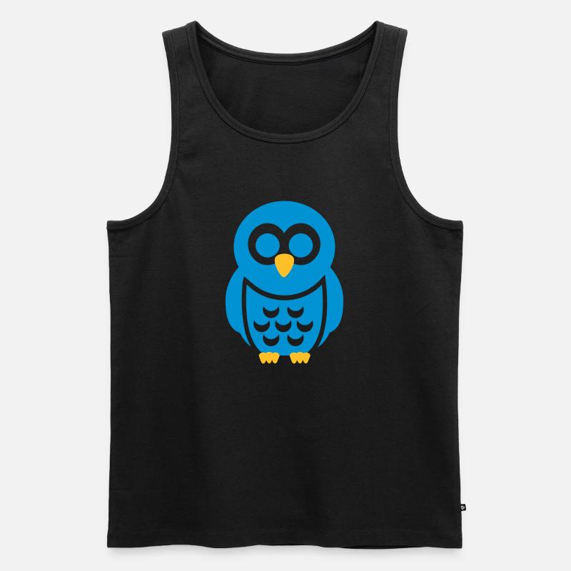 Eule - Männer Premium Bio Tank Top - Schwarz
