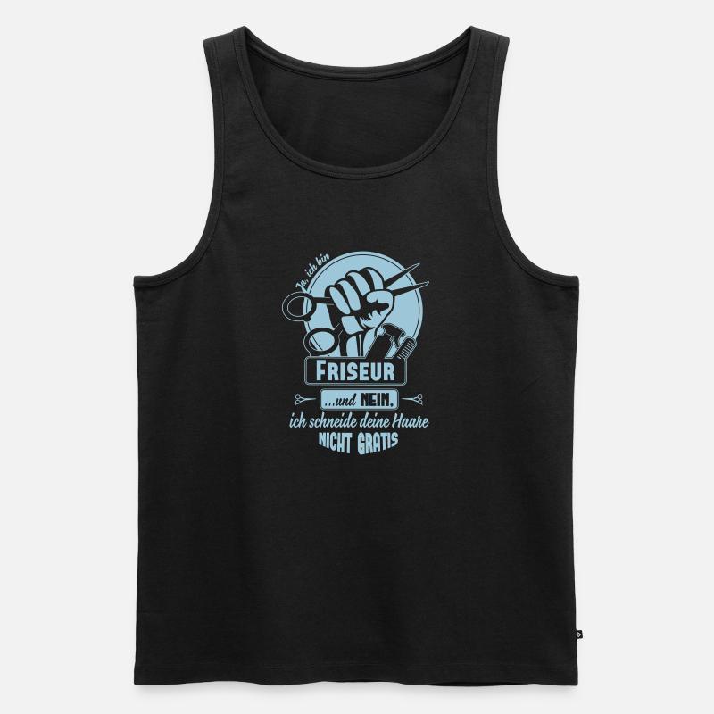 Ja ich bin Friseur - Männer Premium Bio Tank Top - Schwarz