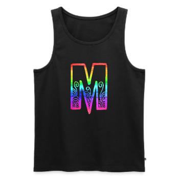 regenbogen m - Männer Premium Bio Tank Top - Schwarz - Vorne - Michal (187cm)