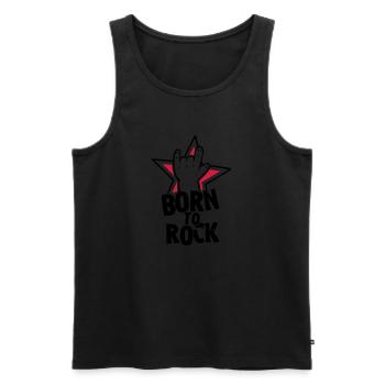 Born to rock Rocker Kind Baby Metal Schwanger - Männer Premium Bio Tank Top - Schwarz - Vorne - Michal (187cm)