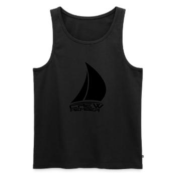 membre d'équipage voile conception de logo bateau - Débardeur bio Premium Homme - noir - Devant - AI Model Male 178 light (178cm)