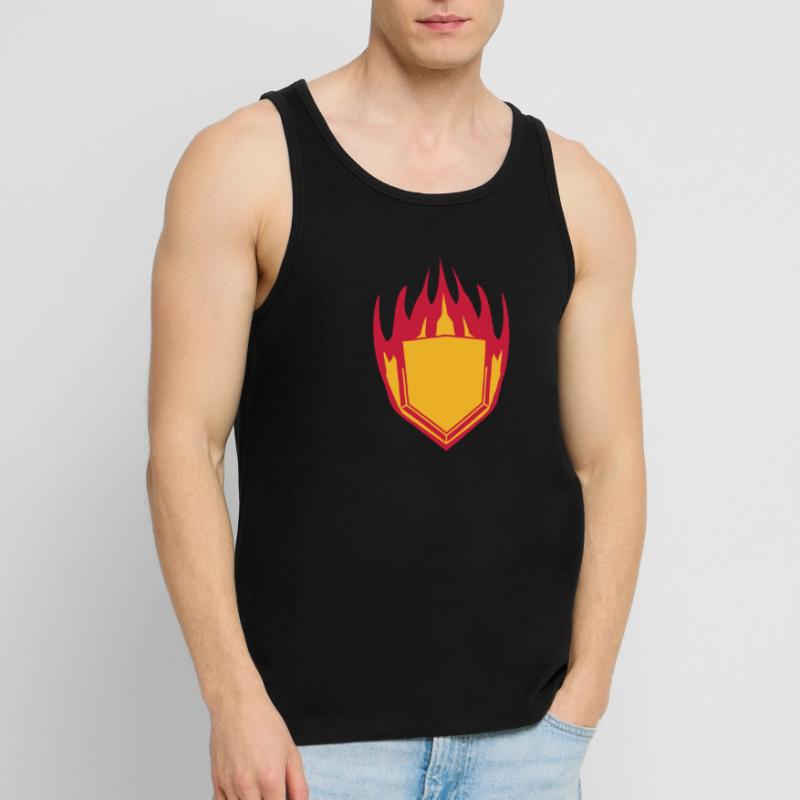 hot fire flames angular shield emblem emblem frame Men's Premium Organic Tank Top