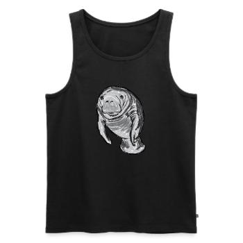 Design avec la laque / Oeuvres d’art avec une Manatee - Débardeur bio Premium Homme - noir - Devant - AI Model Male 178 light (178cm)