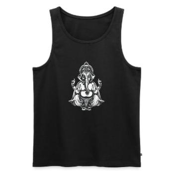 Ganesha Gottheit Hindu - Männer Premium Bio Tank Top - Schwarz - Vorne - AI Model Male 178 light (178cm)