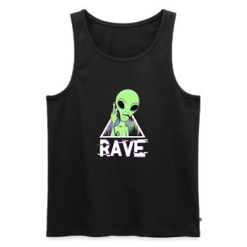 Rave - Männer Premium Bio Tank Top - Schwarz - Vorne - AI Model Male 178 light (178cm)