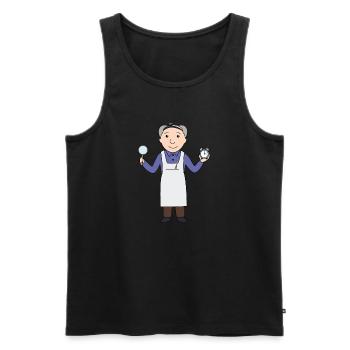 Watchmaker - Men's Premium Organic Tank Top - black - Front - AI Model Male 178 light (178cm)