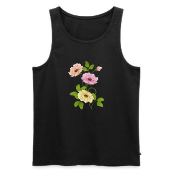 Fleur - Débardeur bio Premium Homme - noir - Devant - Michal (187cm)