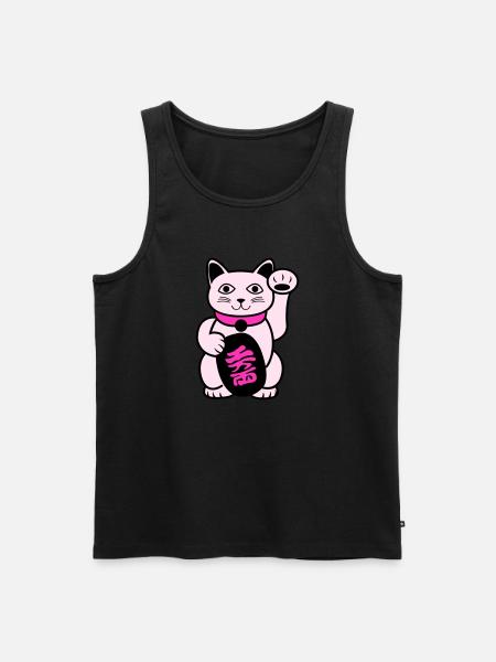 Maneki Winkekatze - Männer Premium Bio Tank Top - Schwarz