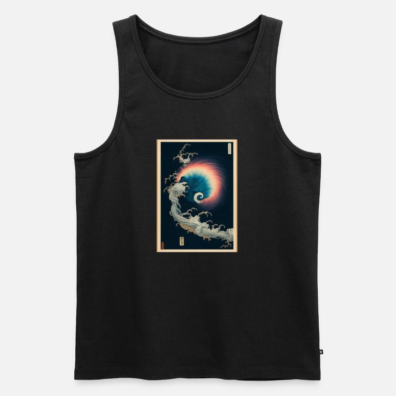 Japanisch Nebula Regenbogen Design - Männer Premium Bio Tank Top - Schwarz