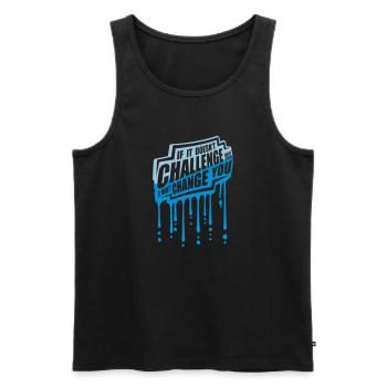 Workout Fitness Motivation Zitat - Männer Premium Bio Tank Top - Schwarz - Vorne - Michal (187cm)