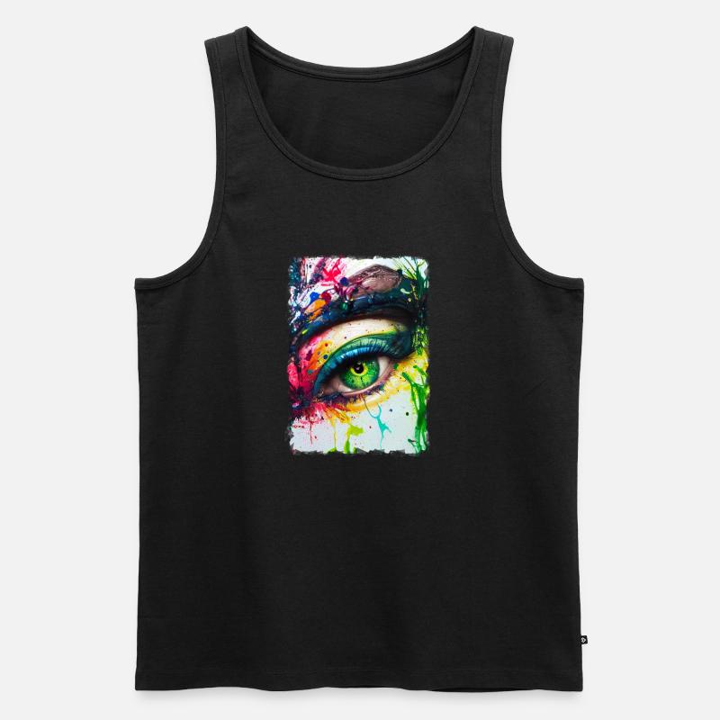 Iris - Männer Premium Bio Tank Top - Schwarz