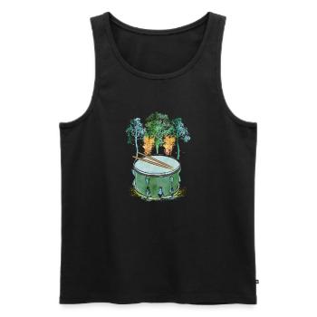 drum of nature - Men's Premium Organic Tank Top - black - Front - Michal (187cm)