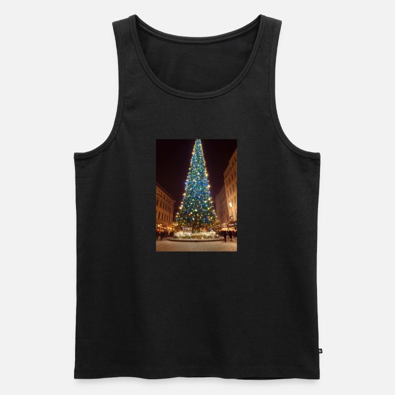 Hoher Weihnachtsbaum - Männer Premium Bio Tank Top - Schwarz