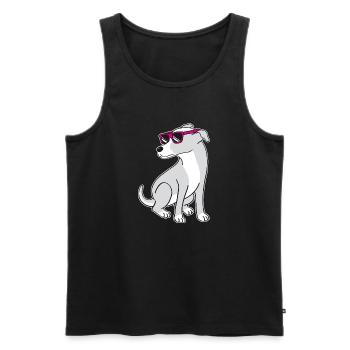 Chien avec des lunettes de soleil - Débardeur bio Premium Homme - noir - Devant - Michal (187cm)