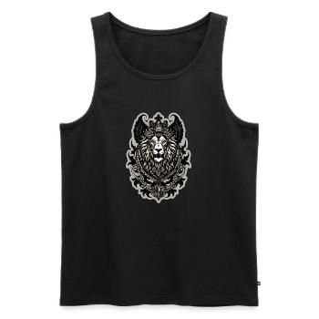 Silberner Löwe - Männer Premium Bio Tank Top - Schwarz - Vorne - AI Model Male 178 light (178cm)