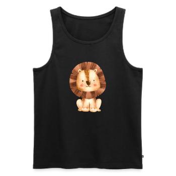 mignon petit lion - Débardeur bio Premium Homme - noir - Devant - Michal (187cm)