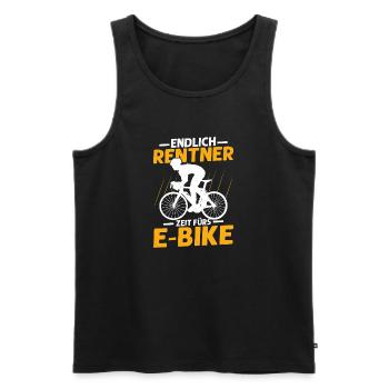 Endlich Rentner Zeit fürs E-Bike Elektrofahrrad EB - Männer Premium Bio Tank Top - Schwarz - Vorne - Michal (187cm)