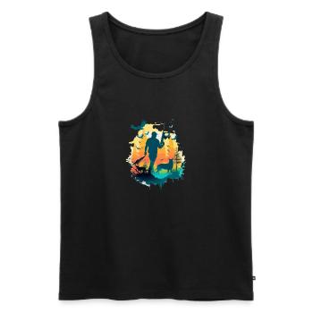Marcus der Jäger - Männer Premium Bio Tank Top - Schwarz - Vorne - AI Model Male 178 light (178cm)