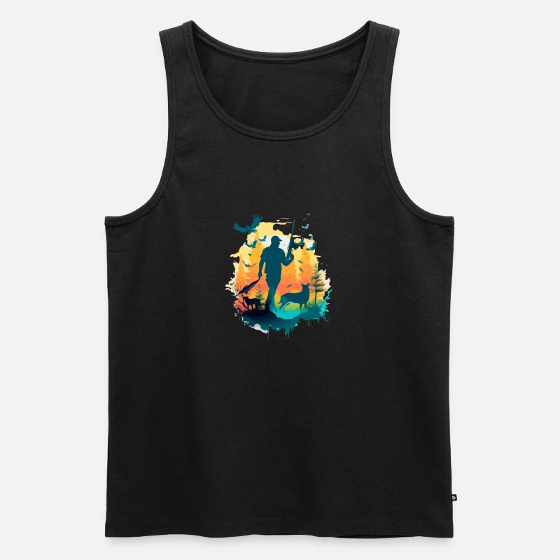 Marcus der Jäger - Männer Premium Bio Tank Top - Schwarz