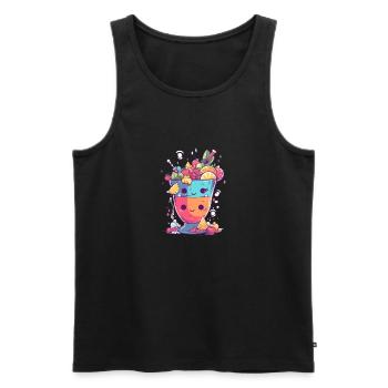 Cocktail kawaii 3 - Débardeur bio Premium Homme - noir - Devant - Michal (187cm)