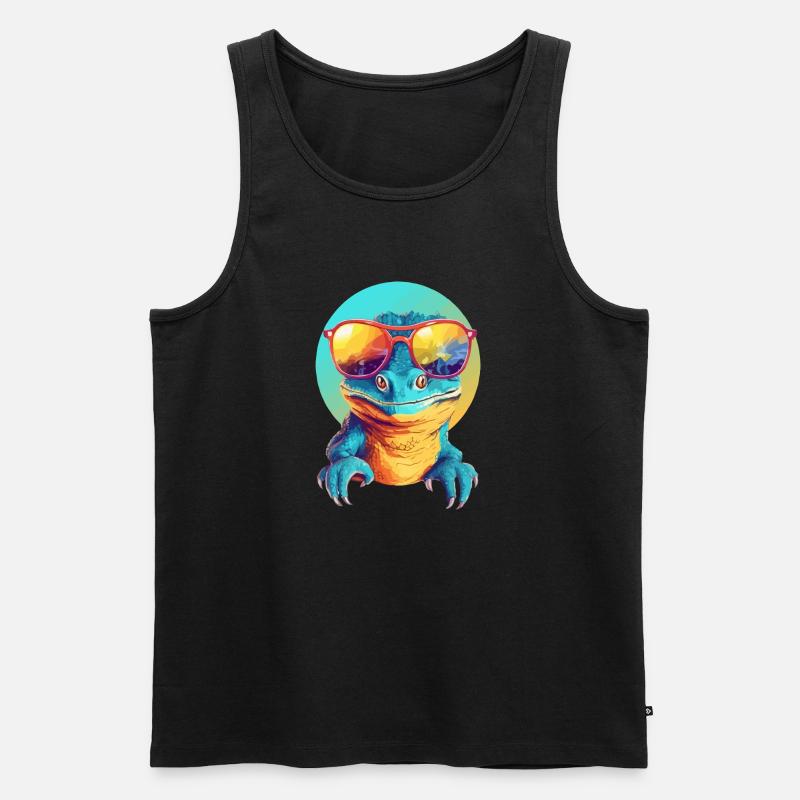 Mali die Eidechse - Männer Premium Bio Tank Top - Schwarz