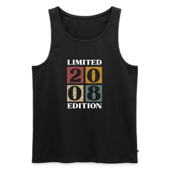 Vintage Gift 2008 Anniversary Limited Edition - Men's Premium Organic Tank Top - black - Front - Michal (187cm)