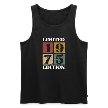 Vintage-Geschenk 1975 Jubiläum Limitierte Auflage - Männer Premium Bio Tank Top - Schwarz - Vorne - Michal (187cm)