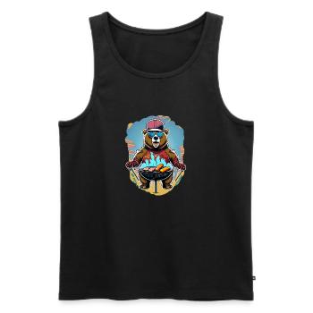 IMG 1610 - Männer Premium Bio Tank Top - Schwarz - Vorne - Michal (187cm)