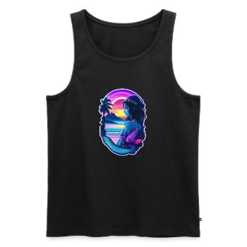 surf - manga - hawaii - Débardeur bio Premium Homme - noir - Devant - Michal (187cm)