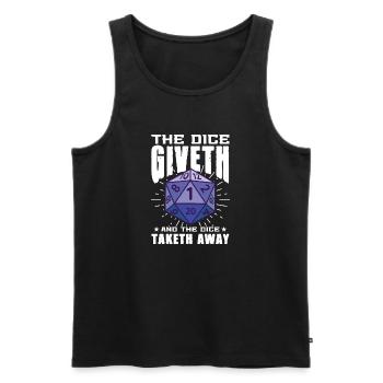 The Dice giveth and dice taketh away - Men's Premium Organic Tank Top - black - Front - AI Model Male 178 light (178cm)