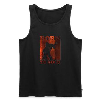 Groupe de musique rock Guitare rétro Heavy Metal vintage - Débardeur bio Premium Homme - noir - Devant - AI Model Male 178 light (178cm)