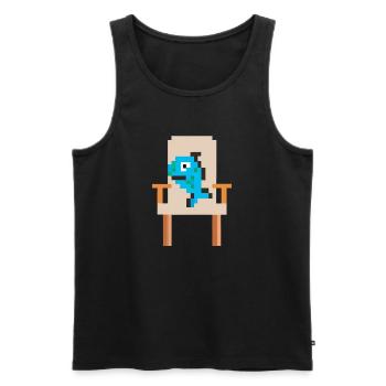 Pixelart Pixel Fisch Angeln - Männer Premium Bio Tank Top - Schwarz - Vorne - AI Model Male 178 light (178cm)